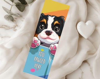 You Pawsed Here Dog Bookmark, 2x6 Laminated Puppy Bookmark, Dog Lover Gift, Book Lover Gift,  Secret Santa, Book Club Favor, Gift Ready