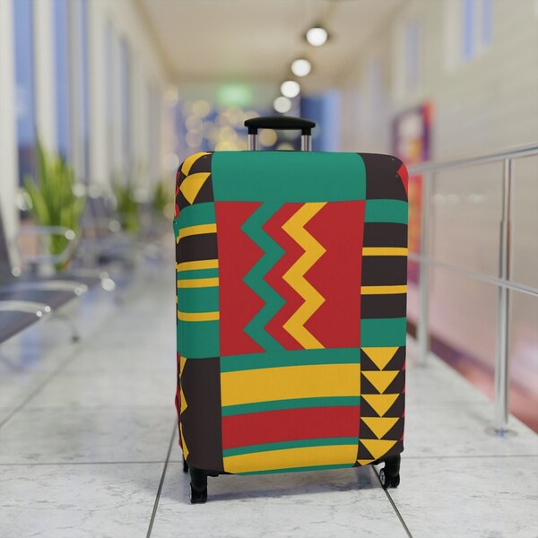 African Tribal Luggage Cover, Africa Inspired Luggage Protection Cover,  Ethnic Travel Accessory, Travel Bag Cover, Travel Gift