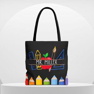 Sac fourre-tout personnalisé pour professeur, cartable pour la rentrée des classes, sac personnalisé cadeau de remerciement pour professeur, cadeau personnalisé pour professeur, cartable