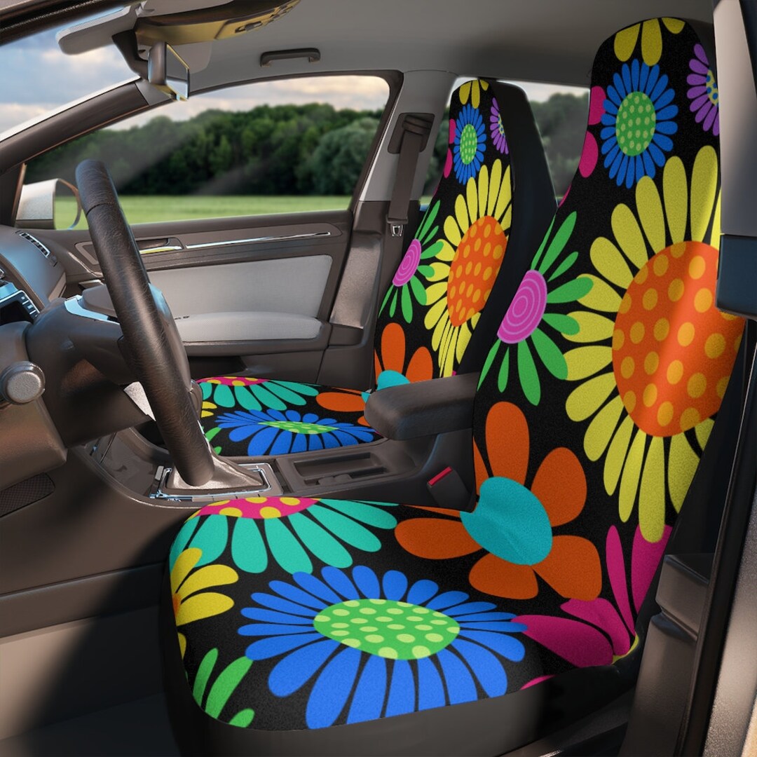 Flower Power Hippie Car Seat Covers Vintage Inspired Car Seat Accessory