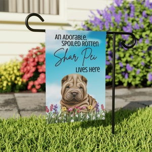 Shar Pei Garden Flag, Shar Pei Dog Flag, Shar Pei Welcome Flag, Shar Pei Dog Gift, Dog Lover Gift, Shar Pei Gift For Pet Owner, Yard Sign