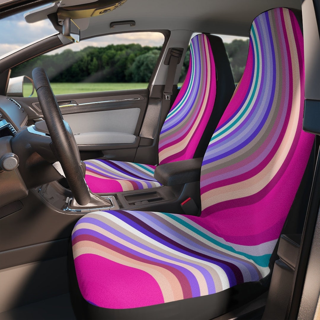Abstract Hippie Car Seat Covers Vintage Inspired Car Seat Accessory
