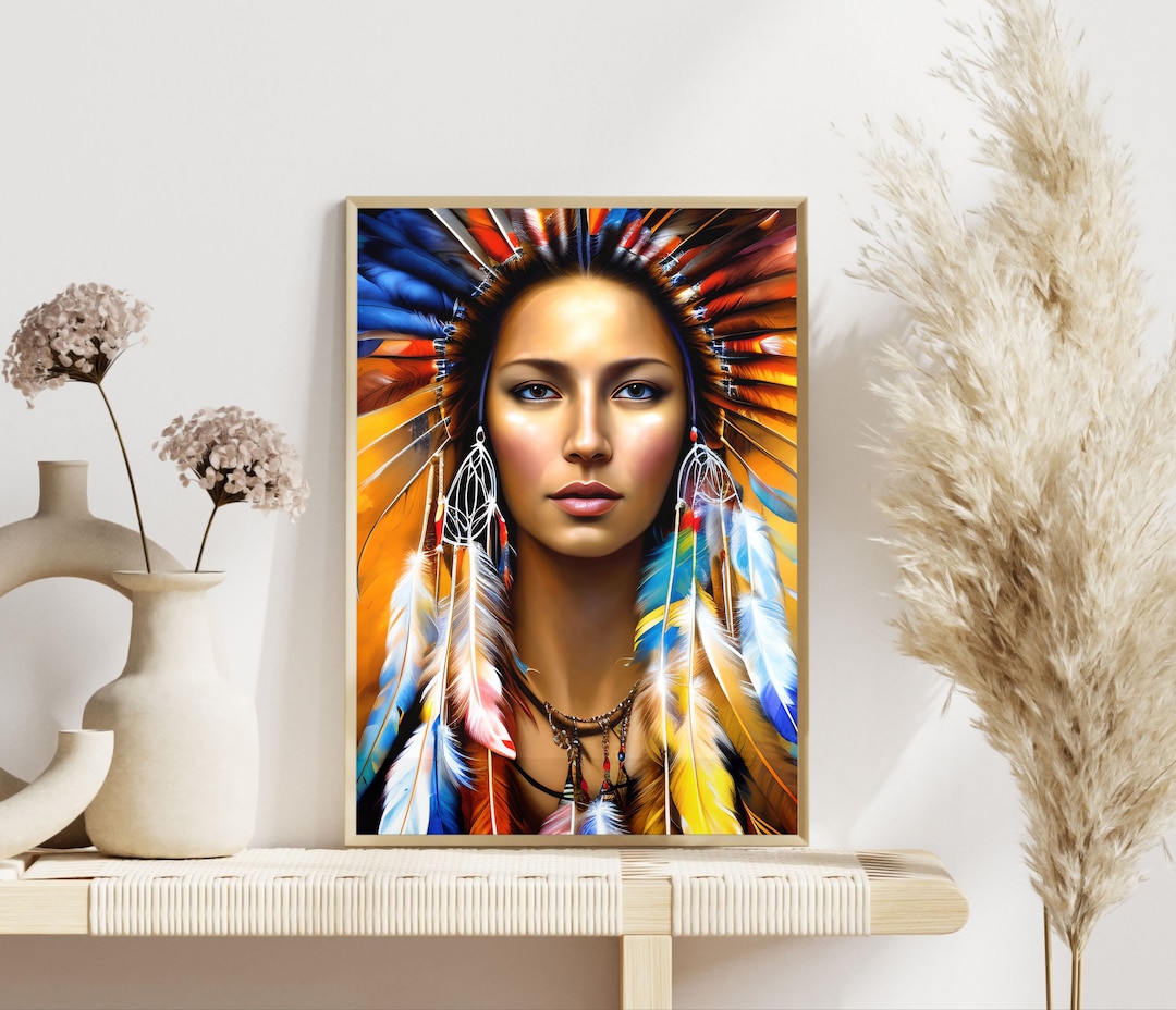 Native American Print, Indian Poster Print, Tribal Home Decor, Native
