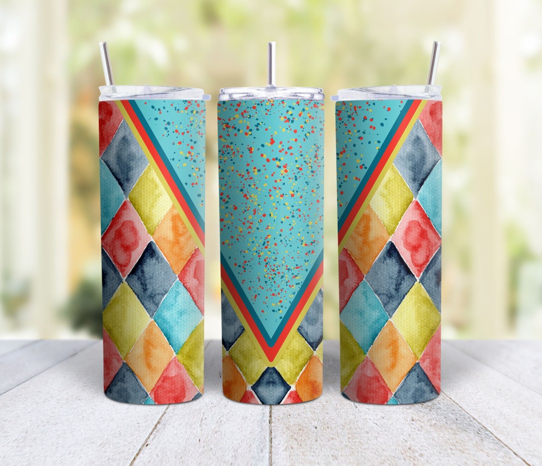 Colorful Diamond Tumbler Wrap PNG DIGITAL DOWNLOAD Sublimation Etsy