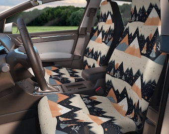 Boho Mountain Car Seat Covers Car Seat Accessory Retro Mod Car Decor Vehicle Hippie Van Seat Cover Car Gift Hippy Seat Cover