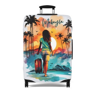 Personalized Luggage Cover, Luggage Protection Cover, Travel Accessory, Travel Bag Cover, Travel ...