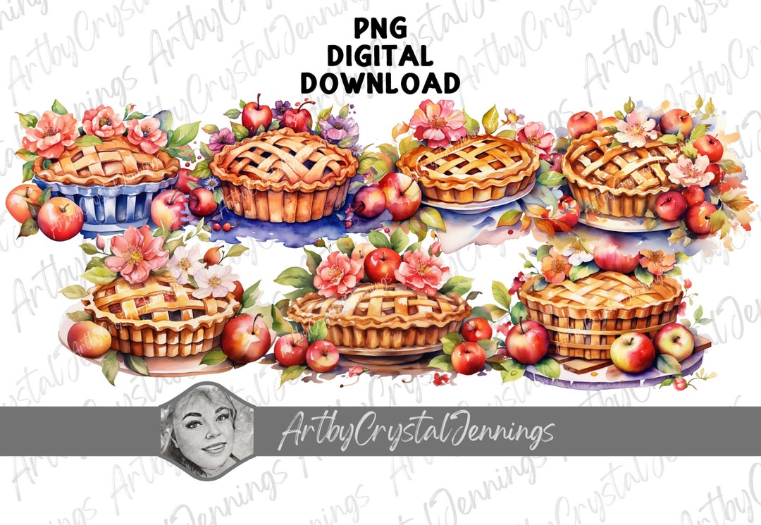 Apple Pie Design, Apple Printable Instant Download, Apple Pie Gift PNG