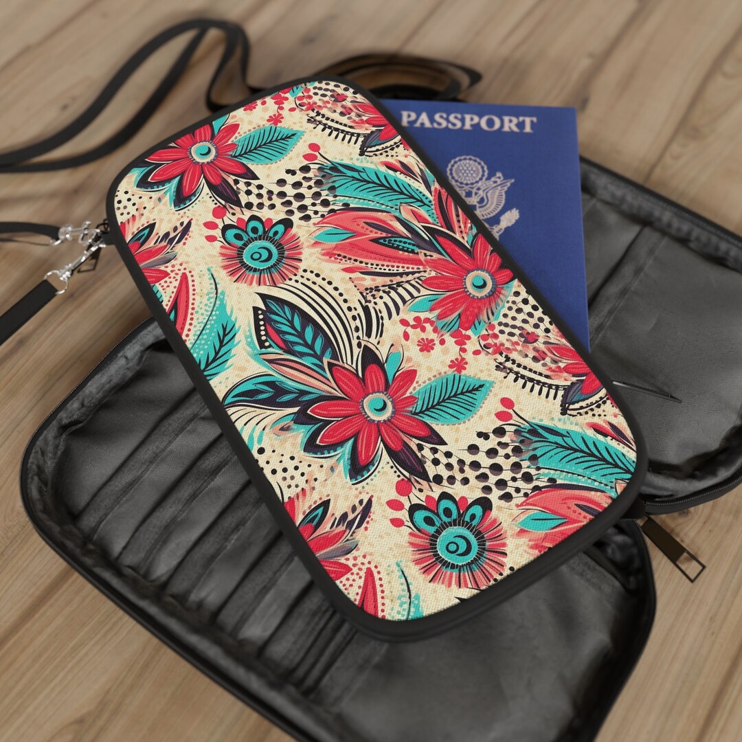 Boho Passport Holder, Multi Compartment Passport Wallet, Travel Gift
