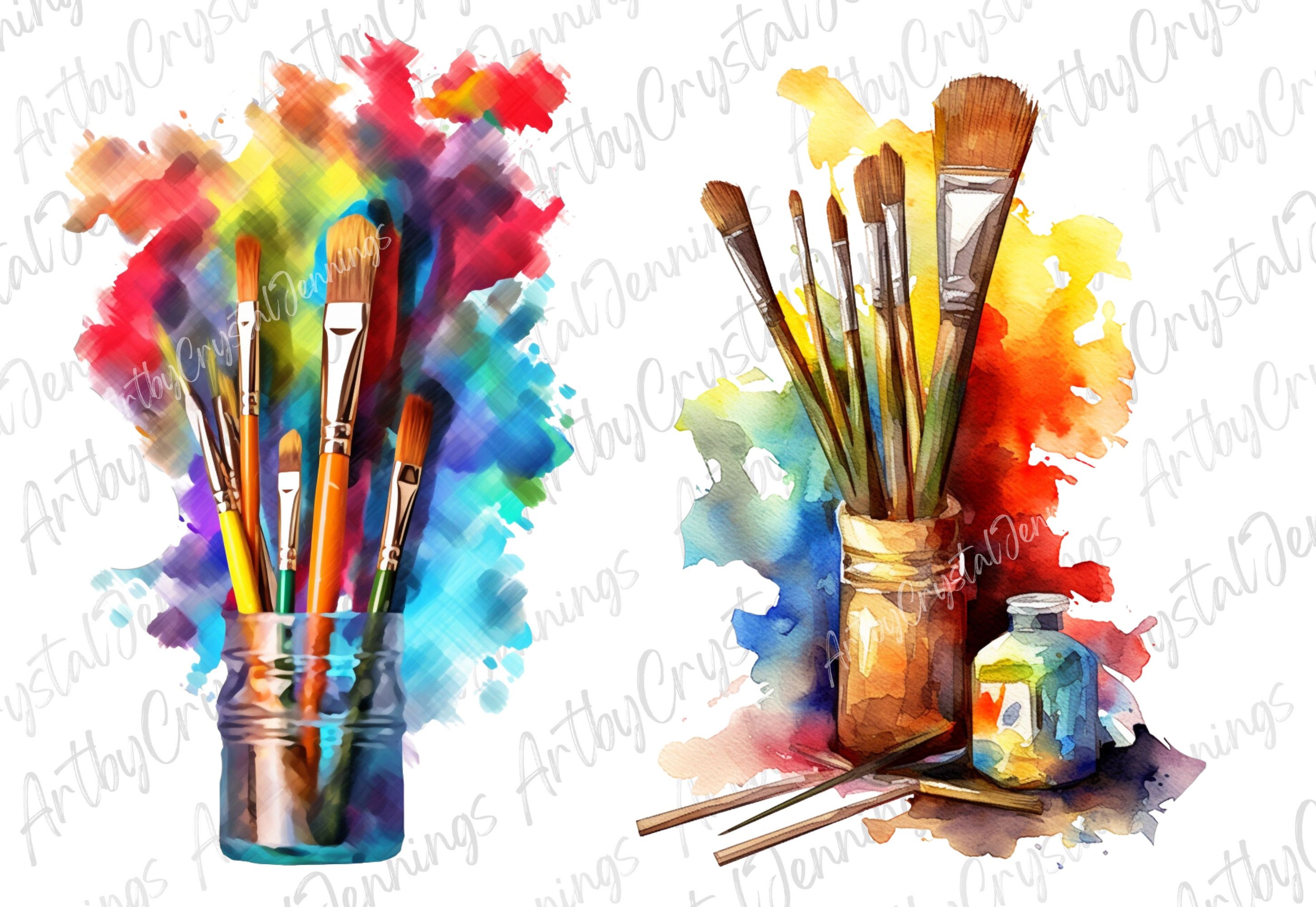 Artist Paint Brushes Design, Artist Printable Instant Download, Artist Gift  PNG DIGITAL DOWNLOADS, Colorful Painters Brush, Painters Gift 