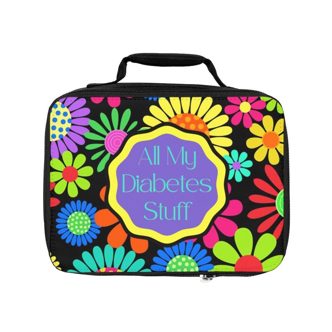 Colorful Flower Insulated Diabetes Bag Type 1 Type 2 Diabetic Bag Medical Bag Supply Storage