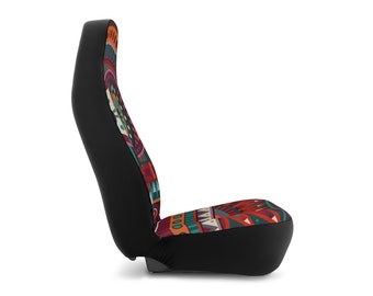Boho Car Seat Covers: Retro Mod Hippie Van Decor (set of 2)