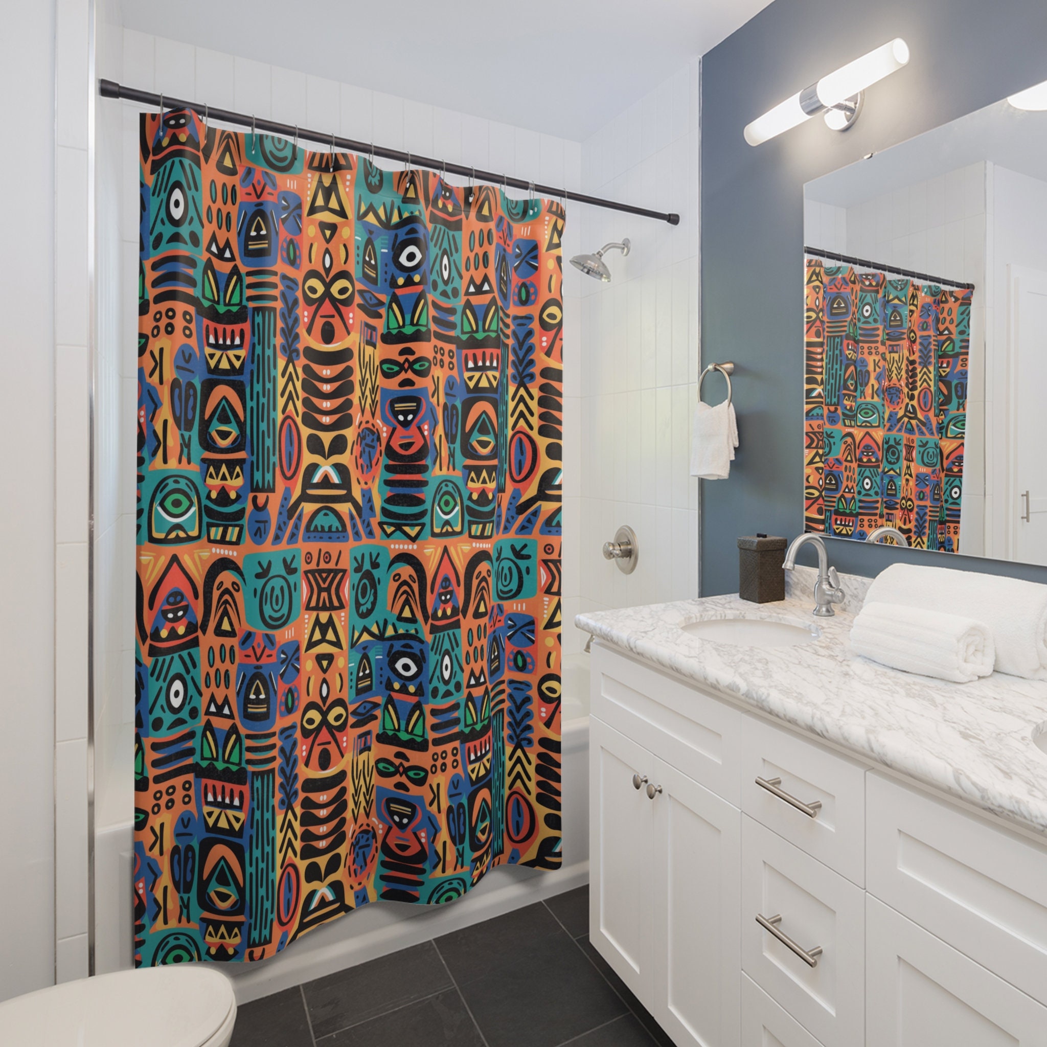 African 2024 shower curtain