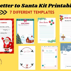 Letter To Santa Claus | Christmas Wish List | 7 Christmas Printables For Kids | Dear Santa letter bundle, 7 printable templates