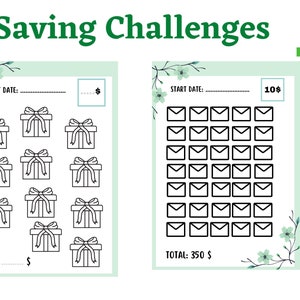 Savings Challenge | Fits A6 Cash Budget Binders & Cash Envelopes | Reto de ahorro. sistema de sobres para ahorro