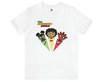 Afropuff Mädchen T-Shirt, schwarzes PPG Shirt, 90er Jahre Cartoon T-Shirt, y2k ästhetisches Shirt, schwarzes Superhelden-Shirt, natürliches Haar schwarzes Mädchen t-Shirt