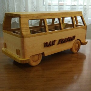 Vw wooden van model,vw bus,wooden handmade camper van, vw bus toy,wooden push car image 10