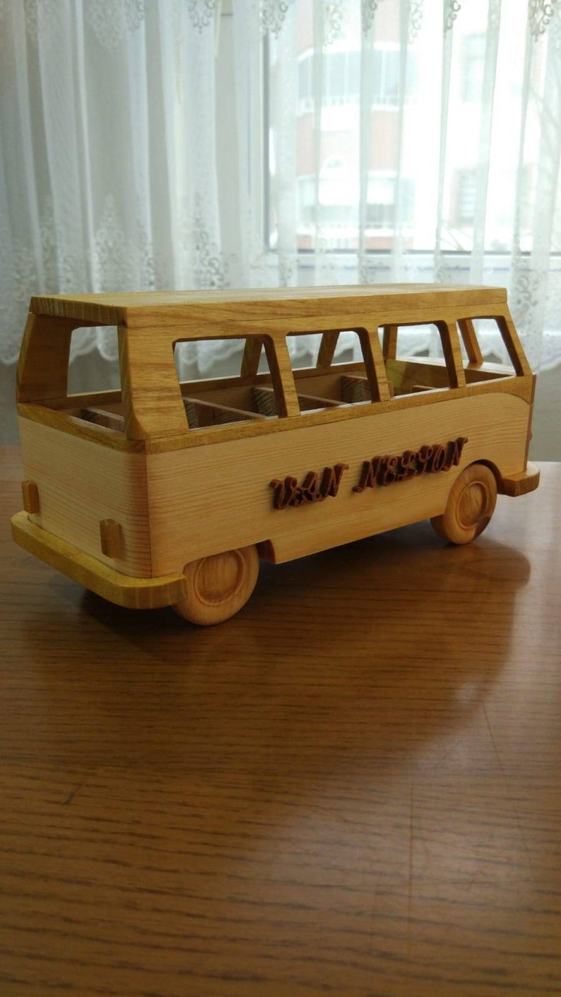 Vw wooden van model,vw bus,wooden handmade camper van, vw bus toy,wooden push car image 10