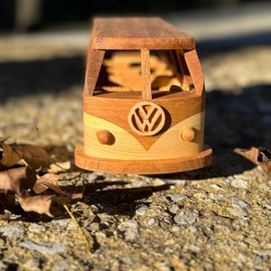 Vw wooden van model,vw bus,wooden handmade camper van, vw bus toy,wooden push car image 4