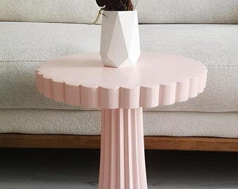 Barbie Model Mushroom Side Table Set, Wooden Mushroom Coffee Table, Wooden End Table Decor Set, Wooden Solid Round Coffee Table