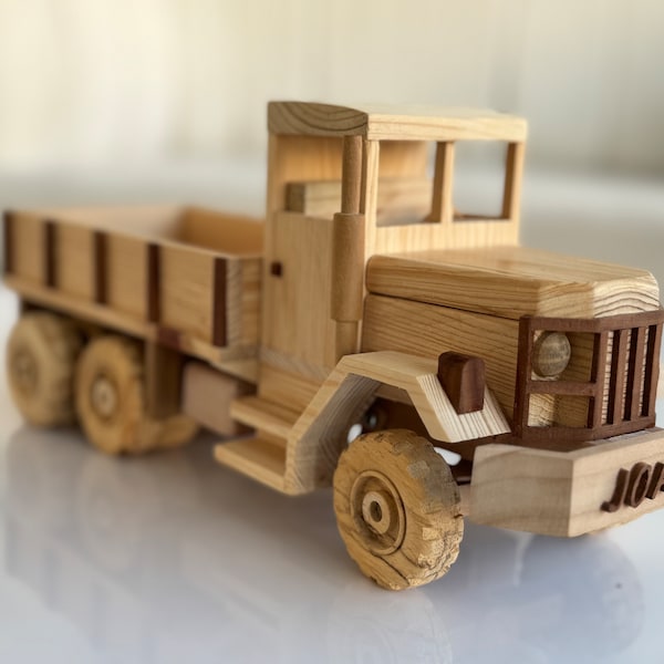 Customized Truck Toy - Handcrafted Wooden Large Play Truck with Shock Absorber, Durable Eco-Friendly Kids Toy, Perfect Gift for Children