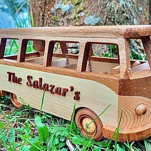 Vw wooden van model,vw bus,wooden handmade camper van, vw bus toy,wooden push car image 8