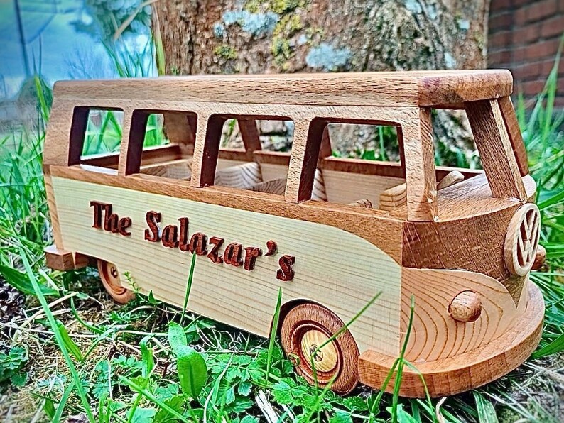 Vw wooden van model,vw bus,wooden handmade camper van, vw bus toy,wooden push car image 8