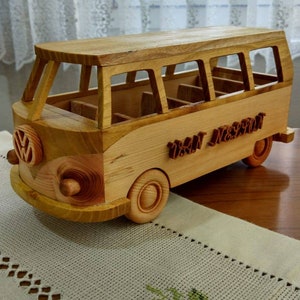 Vw wooden van model,vw bus,wooden handmade camper van, vw bus toy,wooden push car image 9