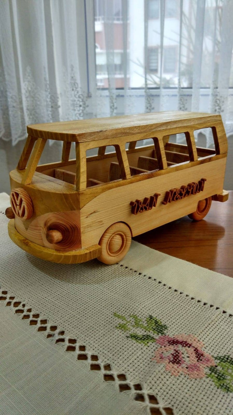 Vw wooden van model,vw bus,wooden handmade camper van, vw bus toy,wooden push car image 9