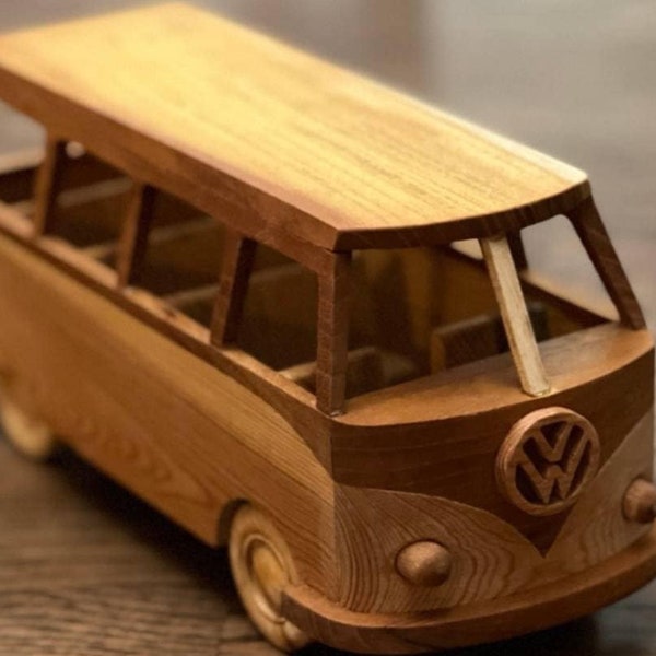 Vw holz van Modell,Vw Bus,aus Holz handgemachter Wohnmobil,Vw Bus Spielzeug,Holz Schiebeauto