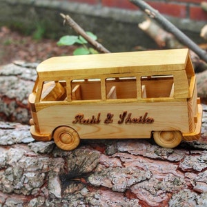 Vw wooden van model,vw bus,wooden handmade camper van, vw bus toy,wooden push car image 5