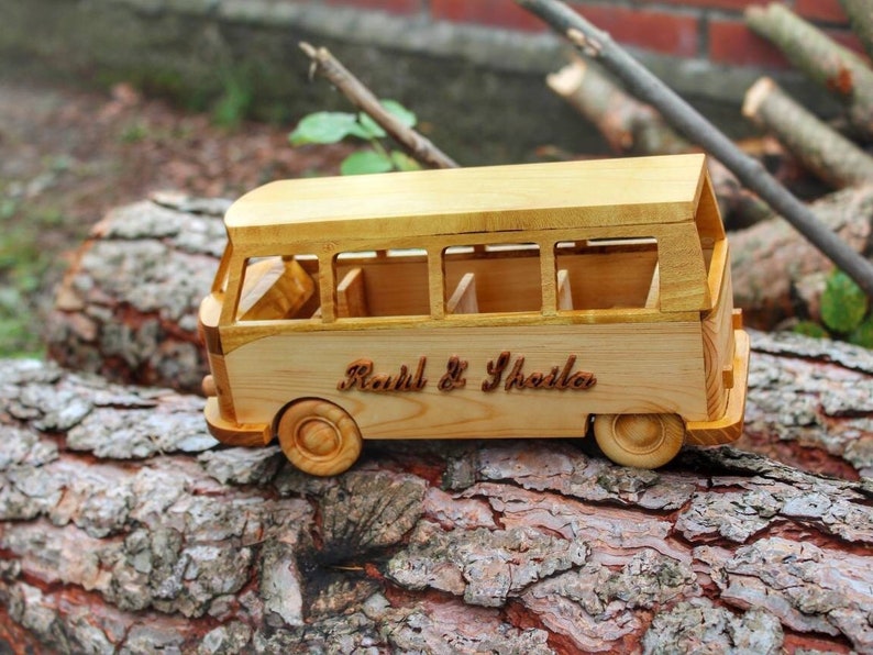 Vw wooden van model,vw bus,wooden handmade camper van, vw bus toy,wooden push car image 5