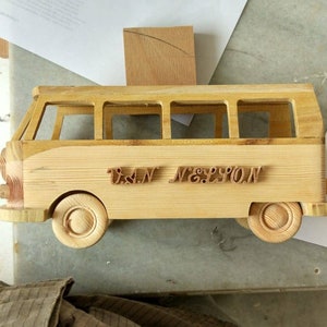 Vw wooden van model,vw bus,wooden handmade camper van, vw bus toy,wooden push car image 7