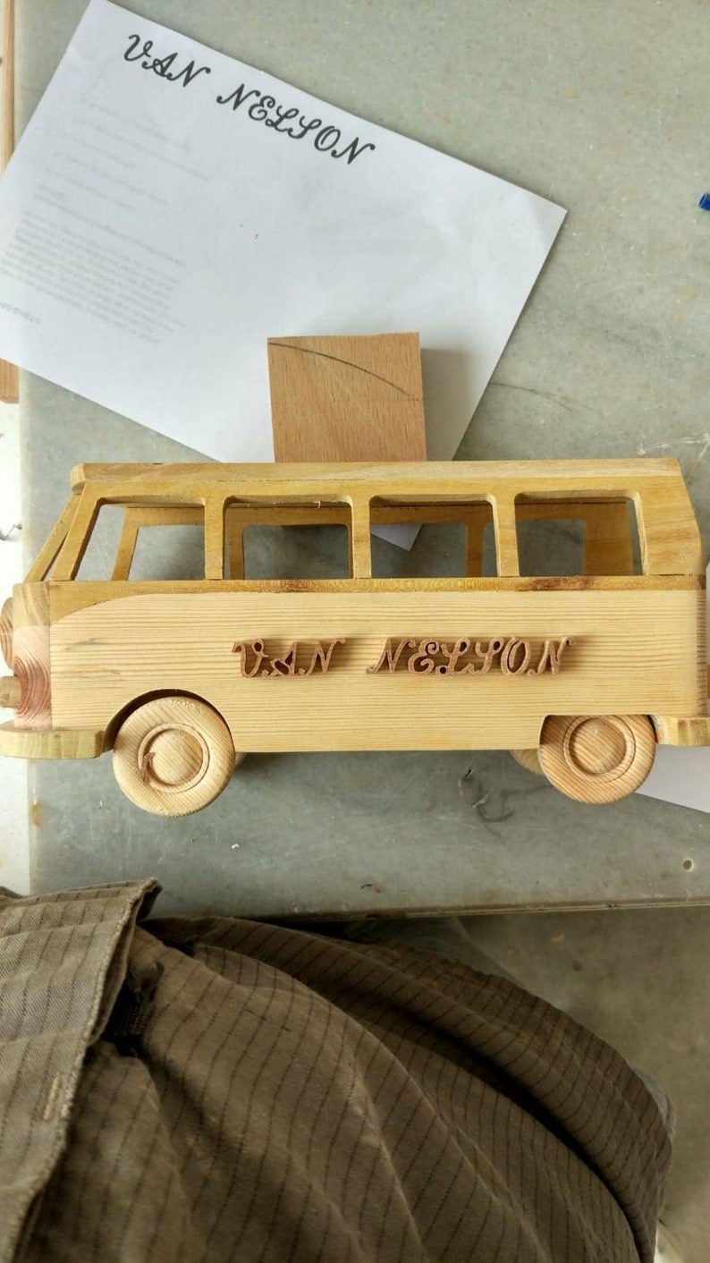 Vw wooden van model,vw bus,wooden handmade camper van, vw bus toy,wooden push car image 7