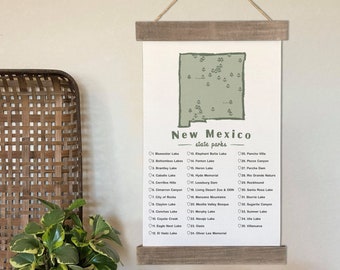 New Mexico State Park Checklist Map, NM Camping Gifts For All The Travels And Adventures