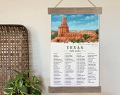 Texas State Park Checklist, TX Wall Art With Pen Check List, Texas Gifts