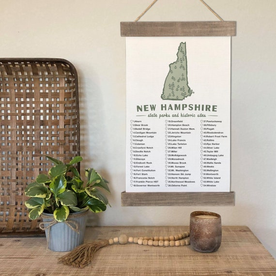 New Hampshire State Park Checklist Map NH Camping Gifts for Etsy