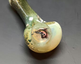 Salmon Glass spoon Pipe
