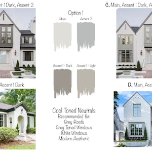 Neutral Exterior Paint - 3 Color Schemes - Cool Neutral, Warm/Cool Neutral Mix, Warm Neutral