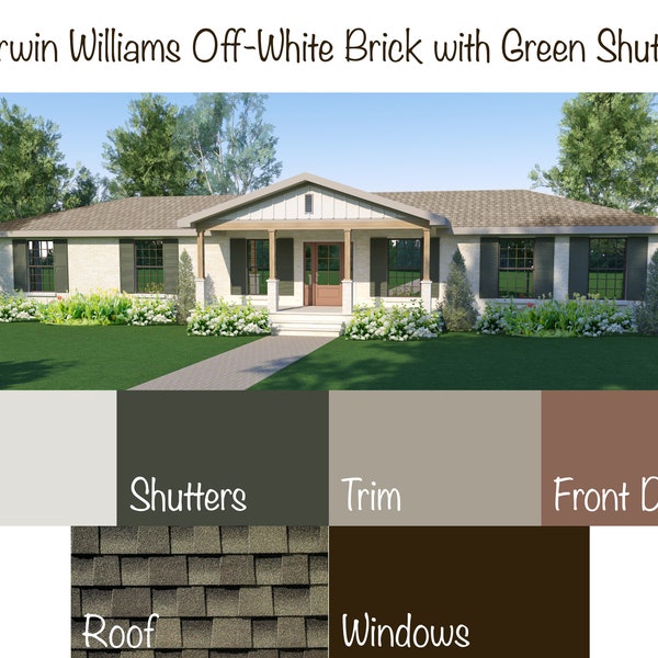 SHERWIN WILLIAMS Exterior Paint Colors with Off White Brick