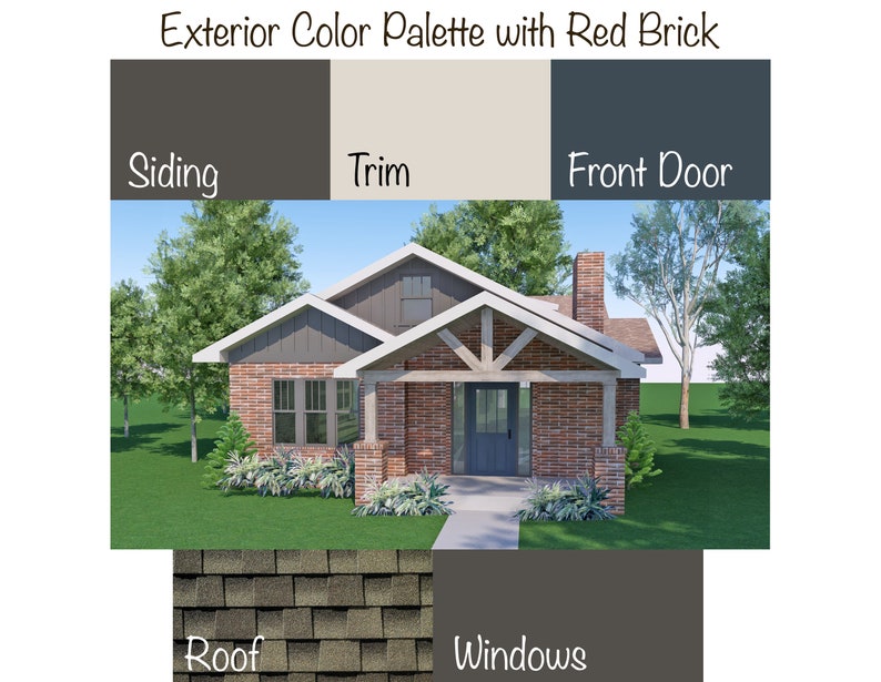 Exterior Paint Colors With Red Brick Etsy