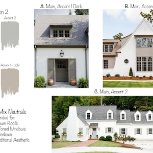 View of Neutral Exterior Paint - 3 Color Schemes - Cool Neutral, Warm/cool ...