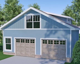 Detached Garage with 1 Bedroom Apartment Above 26.5'x28' - with Interior Elevations