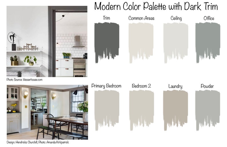 Modern Interior Paint With Dark Trim Etsy