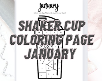 Shaker Cup Coloring Page | January Goals | Superfoods coloring | Coloring Page