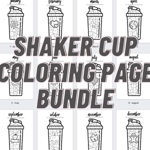 Bundle Shaker Cup Coloring Page | All Months Included | Daily Shake coloring | Coloring Page
