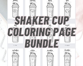 Bundle Shaker Cup Coloring Page | All Months Included | Daily Shake coloring | Coloring Page