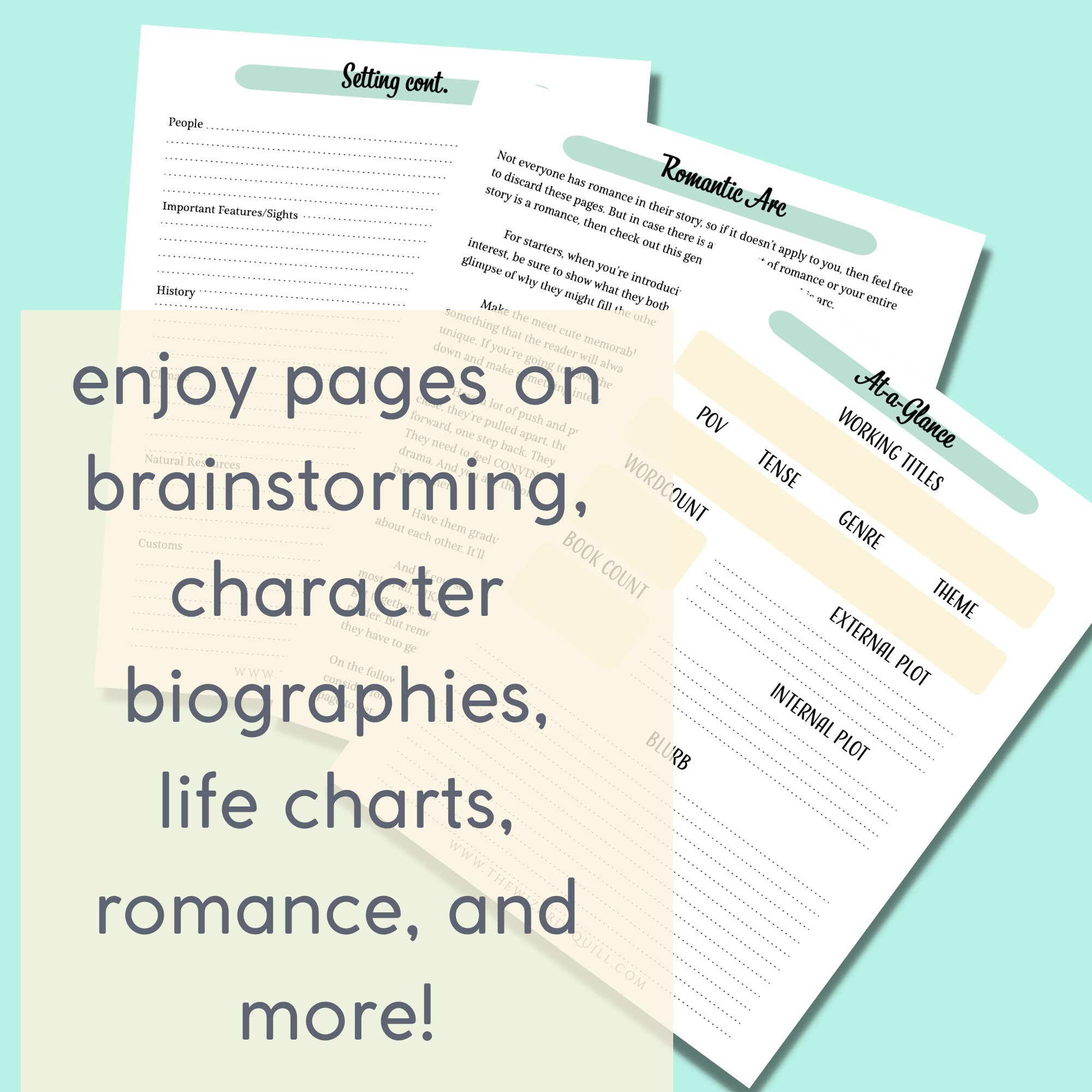 Printable Write a Novel Workbook Writing a Novel Novel Etsy