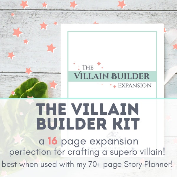 Printable Villain Builder for Writers | Villain Workbook| Writing an Antagonist Workbook | Digital Workbook