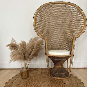 Large wicker peacock on sale chair