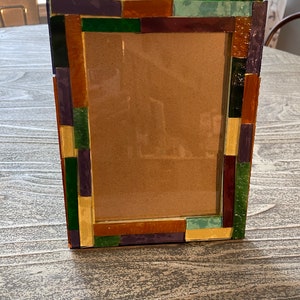 Handmade Stained Glass Mosaic Picture Frame.